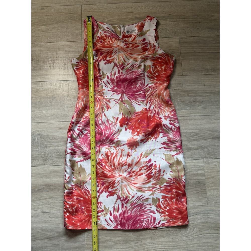 Studio I Coral Floral Sheath Dress Size 10 - Picture 10 of 10